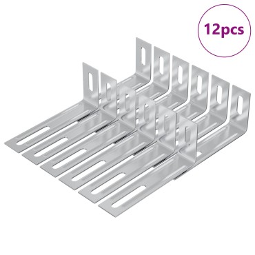 vidaXL Βραχίονας κατά της ανατροπής Μονόχρωμο 12 pcs Ασημί Σίδερο