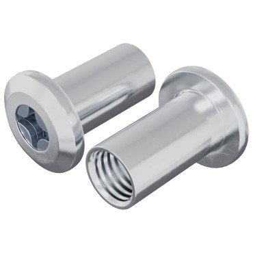 vidaXL Παξιμάδι Κλειδώματος 2 τμχ. Νίκελ M6 x 25 mm Ατσάλι