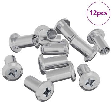 vidaXL Παξιμάδι Κλειδώματος 12 τμχ. Νίκελ M6 x 25 mm Ατσάλι