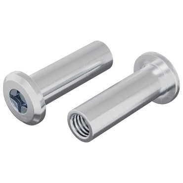 vidaXL Παξιμάδι Κλειδώματος 2 τμχ. Ασημί M6 x 25 mm Ατσάλι