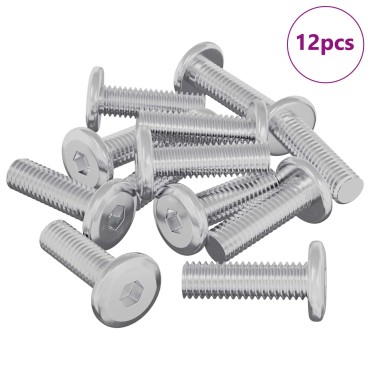 vidaXL Βίδα 12 τμχ. Ασημί 8 x 25 mm Ατσάλι