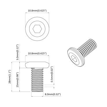 vidaXL Βίδα 1593 τμχ. Ασημί 8 x 25 mm Ατσάλι