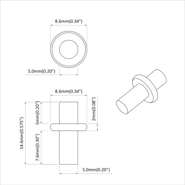 vidaXL Στήριγμα Ραφιού 2 τμχ. Ασημί 8,6 x 8,6 x 14,6 mm Ατσάλι
