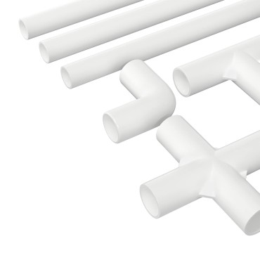 vidaXL Σωλήνας PVC 2 τμχ. Λευκό 12,2 x 1,8 x 500 mm PP και PE