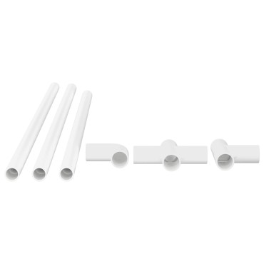 vidaXL Σωλήνας PVC 12 τμχ. Λευκό 12,2 x 1,8 x 500 mm PP και PE