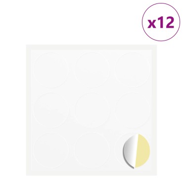 vidaXL Αυτοκόλλητο 12 τμχ. Λευκό Ø 20 x 0,5 mm Χαρτί