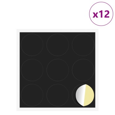 vidaXL Αυτοκόλλητη Κάλυψη Βιδών 12 τμχ. Μαύρο Ø 20 x 0,5 mm