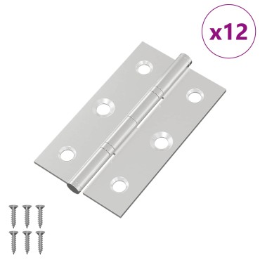 vidaXL Άξονας Μονόχρωμο 12 τμχ. Ασημί 58 x 35 x 1 mm Ατσάλι