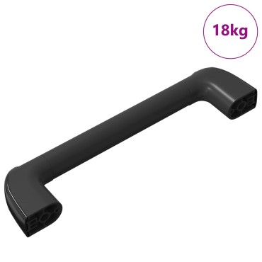 vidaXL Λαβή Μονόχρωμο 69 τμχ. Μαύρο 380 x 34 x 85 mm Αλουμίνιο και PP