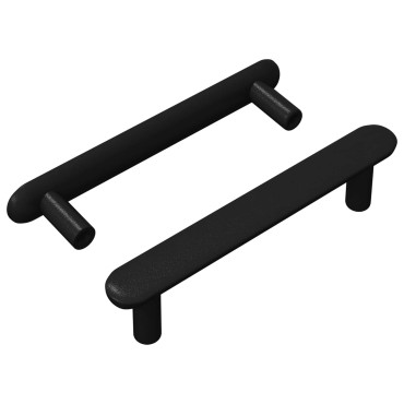 vidaXL Χειριστήριο Ντουλάπας 2 τμχ. Μαύρο 121 x 16.6 x 28.3 mm Σίδερο