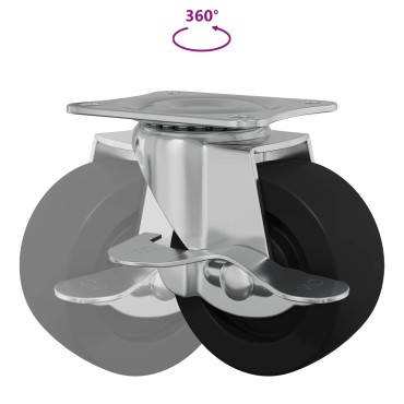 vidaXL Τροχίσκος 2 pcs Μαύρο και ασημί 50,7 x 50,7 x 24,4 χιλ