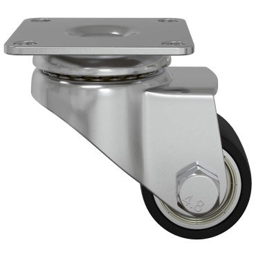 vidaXL Τροχίσκος 2 pcs Ασημί 44,1 x 44,1 x 1,95 χιλ Νάιλον