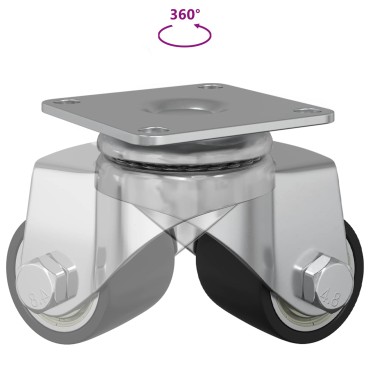 vidaXL Τροχίσκος 2 pcs Ασημί 44,1 x 44,1 x 1,95 χιλ Νάιλον