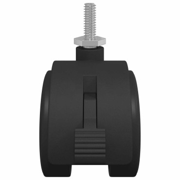 vidaXL Τροχίσκος 2 pcs Μαύρο και Ασημί 37,8 x 40 χιλ. Σίδηρος και PP