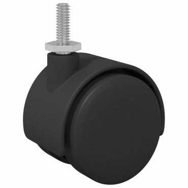 vidaXL Τροχίσκος 12 pcs Μαύρο και Ασημί 37,8 x 40 χιλ. Σίδηρος και PP