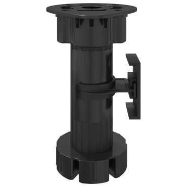 vidaXL Πόδια Επίπλων Ρυθμιζόμενος 2 pcs Μαύρο 46 x 46 x 128 mm PP