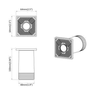 vidaXL Πόδια Επίπλων Ρυθμιζόμενο 12 τμχ. Λευκό 64 x 64 x 100 mm PP