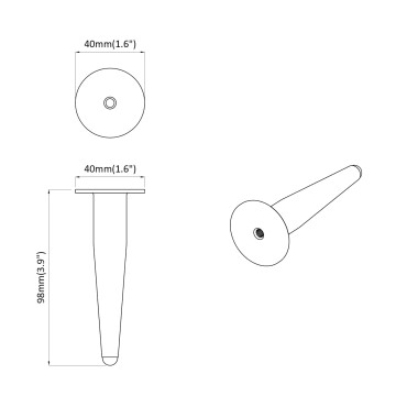 vidaXL Πόδια Επίπλων 2 pcs Μαύρο και Χρυσό Ø 40 x 98 mm Σίδερο
