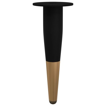 vidaXL Πόδια Επίπλων 12 pcs Μαύρο και Χρυσό Ø 40 x 98 mm Σίδερο