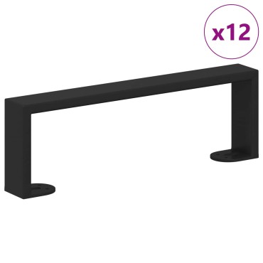 vidaXL Πόδια Επίπλων 12 τμχ. Μαύρο 311 x 40,5 x 100 χιλ Σίδερο