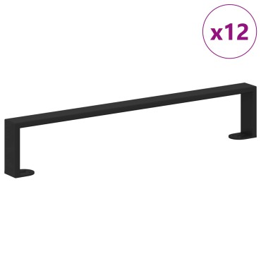 vidaXL Πόδια Επίπλων 12 τμχ. Μαύρο 546 x 40,5 x 100 χιλ Σίδερο