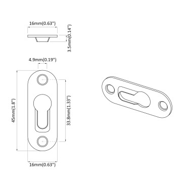 vidaXL ΚΡΕΜΑΣΤΡΑ ΜΕ ΚΛΕΙΔΩΜΑ 2 τμχ. Ασημί 45 x 16 x 3.5 mm Σίδερο