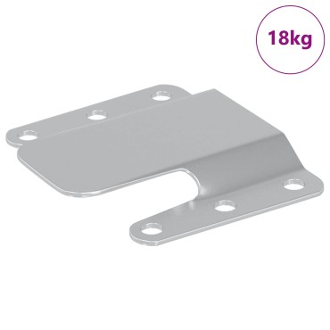 vidaXL Βραχίονας Θαμμένου Στήριξης 419 Ασημί 75 x 66 x 1,4 χιλ Ατσάλι