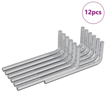 vidaXL Εξαγωνικό Κλειδί 12 τμχ. Ασημί 22 x 66 χιλ. Ατσάλι