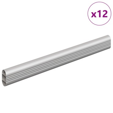 vidaXL Ράβδος Ντουλάπας 12 τμχ. Ασημί 264 x 15 x 29 mm