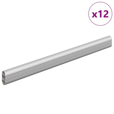 vidaXL Ράβδος Ντουλάπας 12 τμχ. Ασημί 316 x 15 x 29 mm