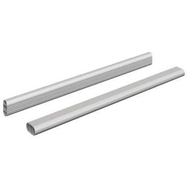 vidaXL Ράβδος Ντουλάπας 2 τμχ. Ασημί 372 x 15 x 29 mm