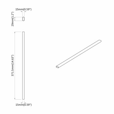 vidaXL Ράβδος Ντουλάπας 12 τμχ. Ασημί 372 x 15 x 29 mm