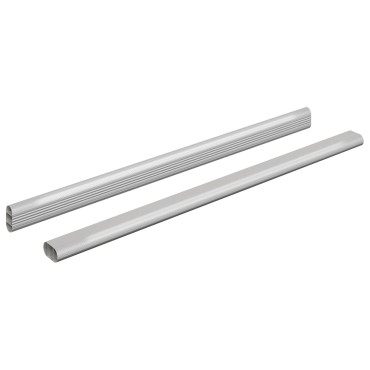 vidaXL Ράβδος Ντουλάπας 2 τμχ. Ασημί 472 x 15 x 29 mm