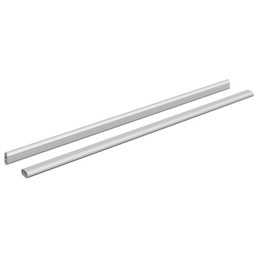 vidaXL Ράβδος Ντουλάπας 2 τμχ. Ασημί 764 x 15 x 29 mm
