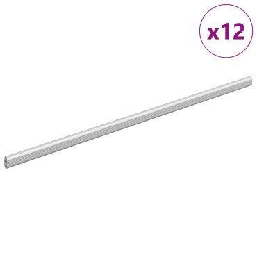 vidaXL Ράβδος Ντουλάπας 12 τμχ. Ασημί 764 x 15 x 29 mm