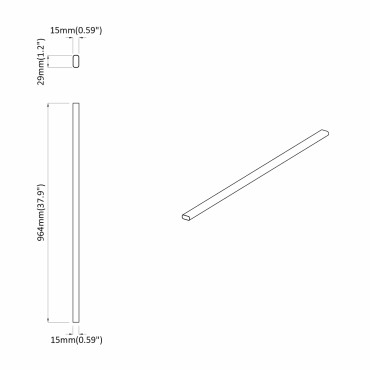 vidaXL Ράβδος Ντουλάπας 12 τμχ. Ασημί 964 x 15 x 29 mm