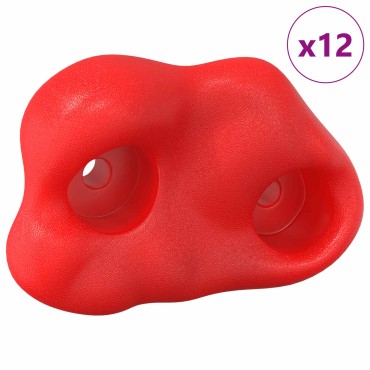 vidaXL Βάσεις αναρρίχησης 12 τμχ. Κόκκινο 100 x 67 x 43 mm PP