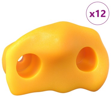 vidaXL Βάσεις αναρρίχησης 12 τμχ. Κίτρινο 100 x 67 x 43 mm PP