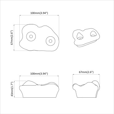 vidaXL Βάσεις αναρρίχησης 12 τμχ. Κίτρινο 100 x 67 x 43 mm PP