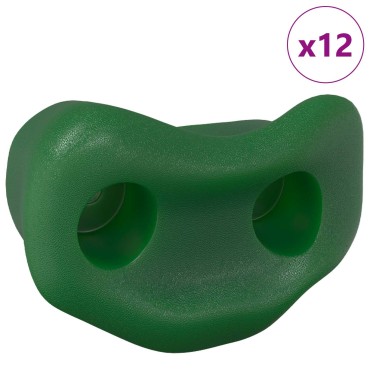 vidaXL Βάσεις αναρρίχησης 12 τμχ. Πράσινο 100 x 67 x 43 mm PP