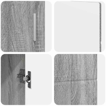 vidaXL Πλαϊνό γραφείο FLORIN 88,5x30,5x55,5cm Γκρι Sonoma