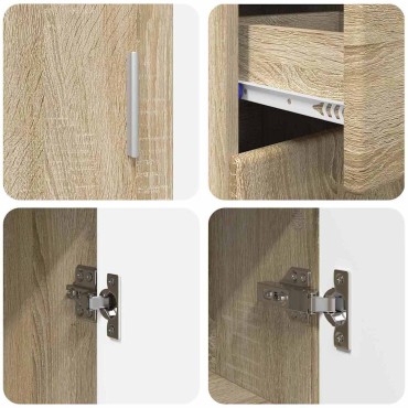 vidaXL Πλαϊνό γραφείο FLORIN 88,5x30,5x73cm Δρύς Sonoma