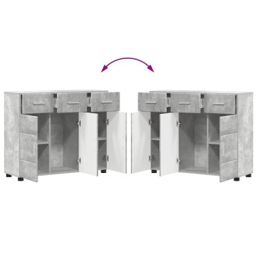 vidaXL Πλαϊνό γραφείο FLORIN 88,5x30,5x73cm Σκυρόδεμα Γκρι