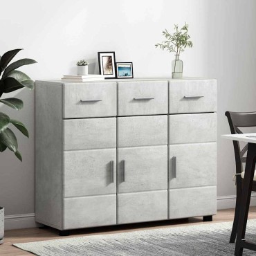 vidaXL Πλαϊνό γραφείο FLORIN 88,5x30,5x73cm Σκυρόδεμα Γκρι