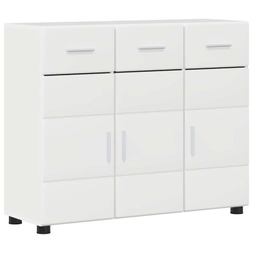 vidaXL Πλαϊνό γραφείο FLORIN 88,5x30,5x73cm Υψηλής γυαλάδας λευκό