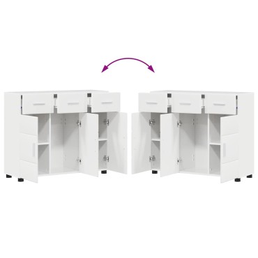 vidaXL Πλαϊνό γραφείο FLORIN 88,5x30,5x73cm Υψηλής γυαλάδας λευκό