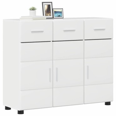 vidaXL Πλαϊνό γραφείο FLORIN 88,5x30,5x73cm Υψηλής γυαλάδας λευκό