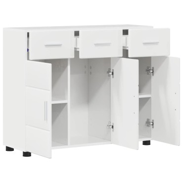 vidaXL Πλαϊνό γραφείο FLORIN 88,5x30,5x73cm Υψηλής γυαλάδας λευκό