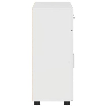 vidaXL Πλαϊνό γραφείο FLORIN 88,5x30,5x73cm Υψηλής γυαλάδας λευκό