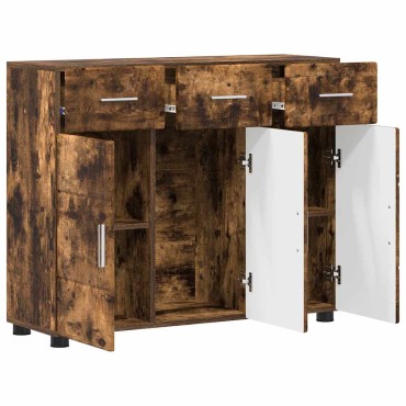 vidaXL Πλαϊνό γραφείο FLORIN 88,5x30,5x73cm Καπνισμένο Ξύλο Δρυός
